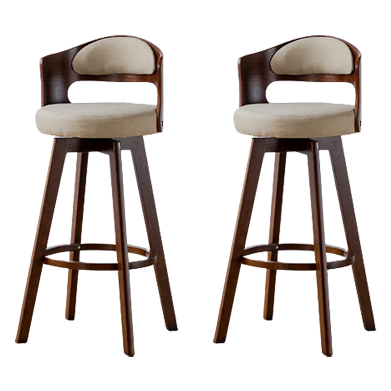 Contemporary Wood Stool Faux Leather Counter Stool in Matte Finish for Indoor