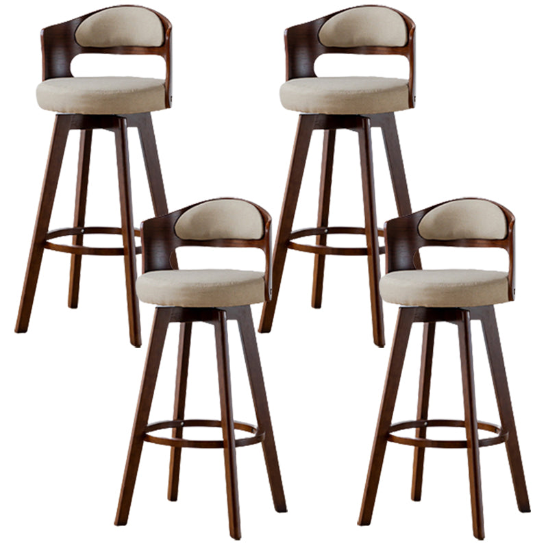 Contemporary Wood Stool Faux Leather Counter Stool in Matte Finish for Indoor