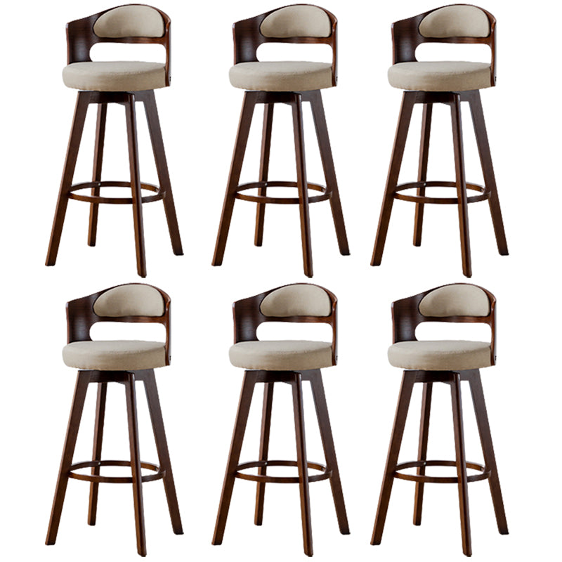 Contemporary Wood Stool Faux Leather Counter Stool in Matte Finish for Indoor