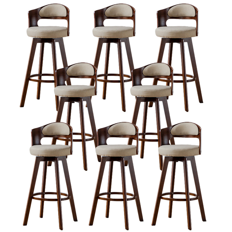 Contemporary Wood Stool Faux Leather Counter Stool in Matte Finish for Indoor