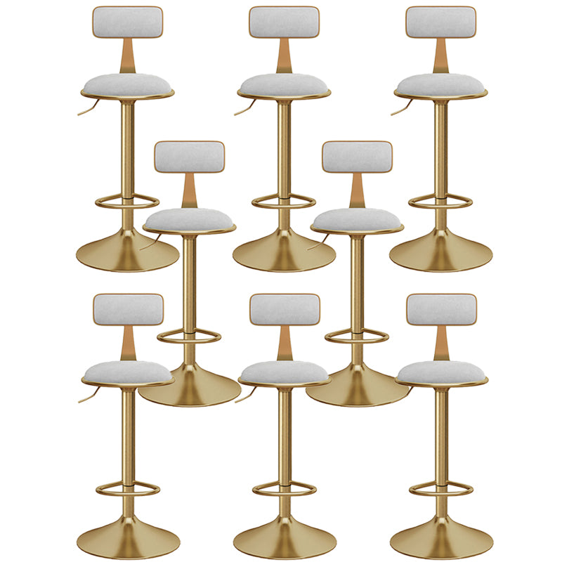 Glam Gold Metal Barstool Upholstered Stool in Matte Finish for Indoor