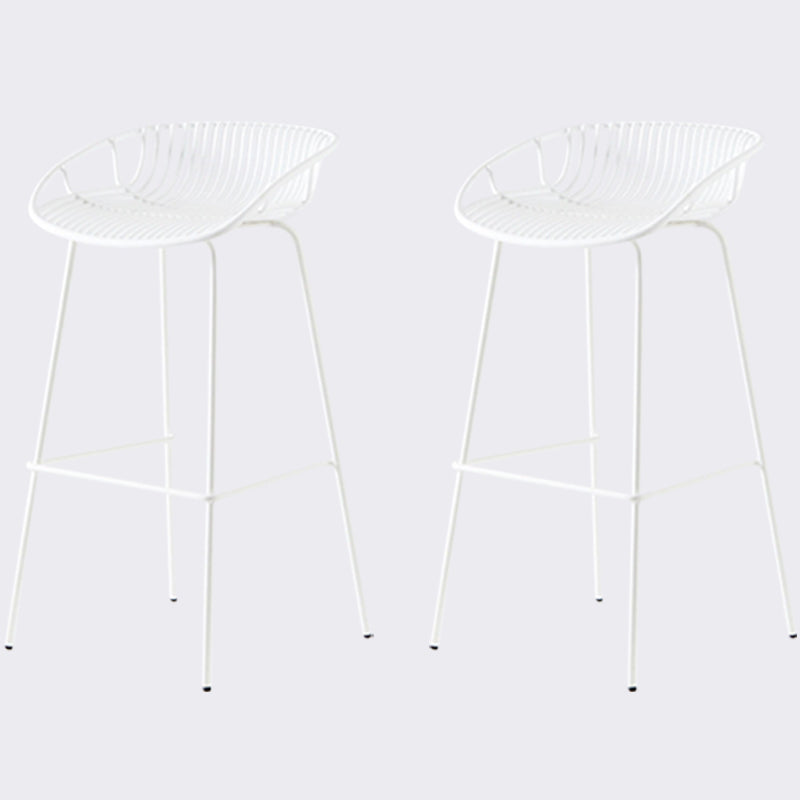 Contemporary Metal Barstool Plastic Stool in Matte Finish for Indoor