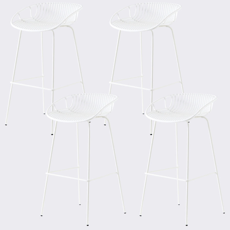 Contemporary Metal Barstool Plastic Stool in Matte Finish for Indoor