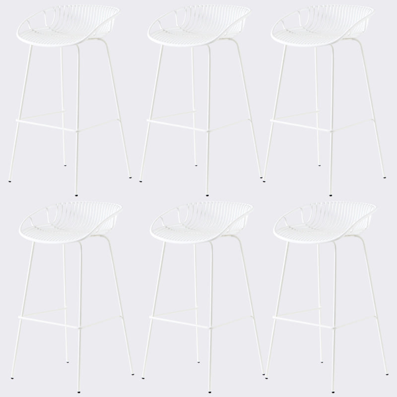 Contemporary Metal Barstool Plastic Stool in Matte Finish for Indoor