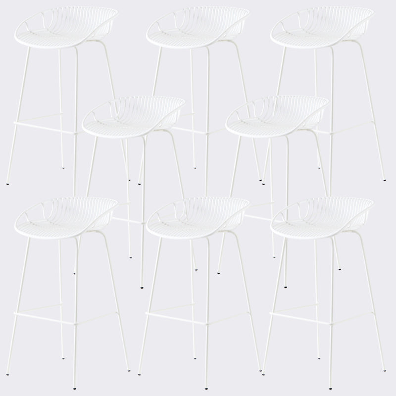 Contemporary Metal Barstool Plastic Stool in Matte Finish for Indoor