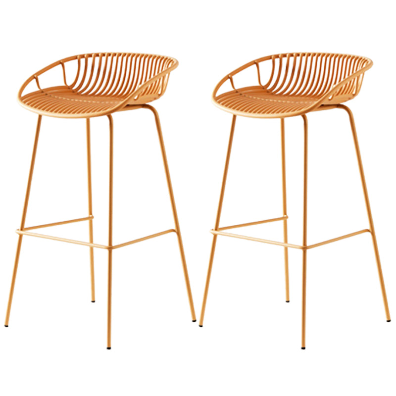 Contemporary Metal Barstool Plastic Stool in Matte Finish for Indoor