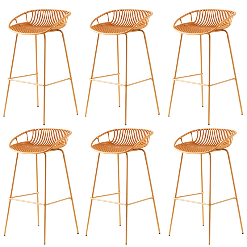 Contemporary Metal Barstool Plastic Stool in Matte Finish for Indoor