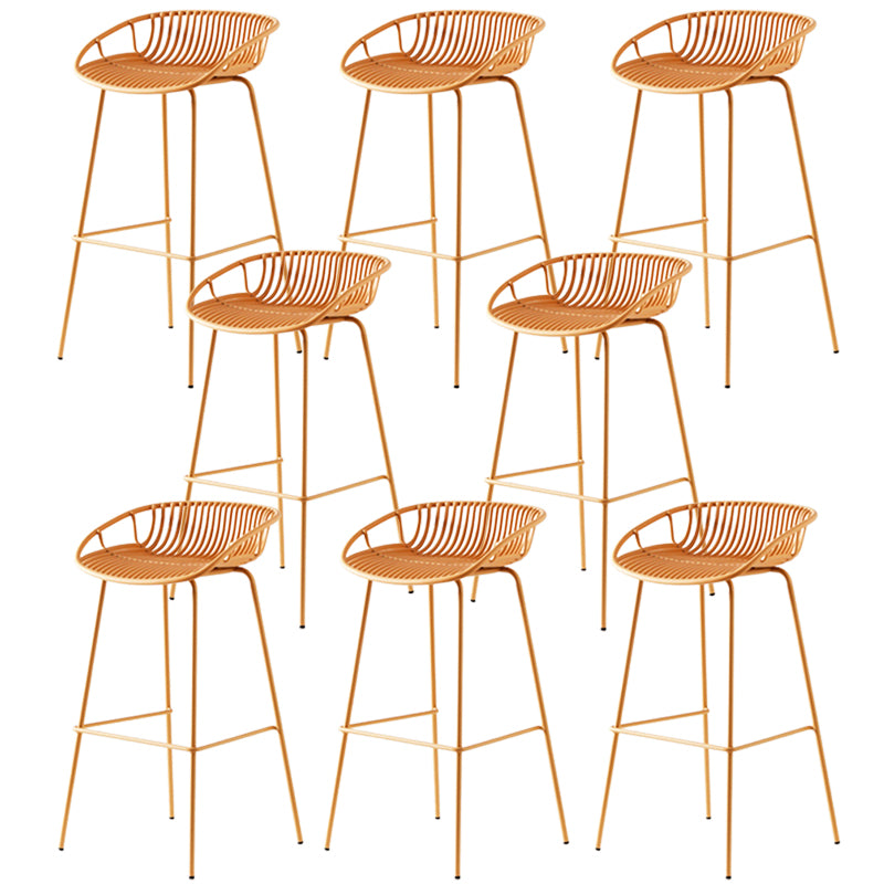 Contemporary Metal Barstool Plastic Stool in Matte Finish for Indoor