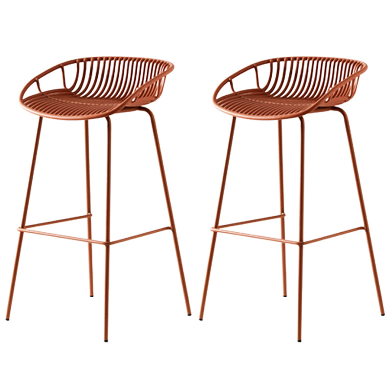 Contemporary Metal Barstool Plastic Stool in Matte Finish for Indoor