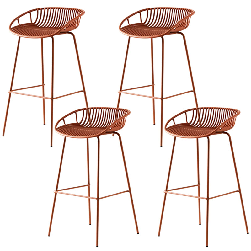 Contemporary Metal Barstool Plastic Stool in Matte Finish for Indoor