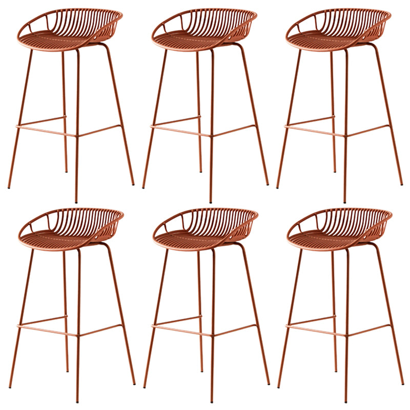 Contemporary Metal Barstool Plastic Stool in Matte Finish for Indoor