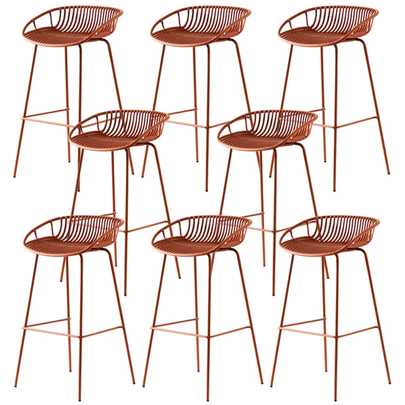 Contemporary Metal Barstool Plastic Stool in Matte Finish for Indoor