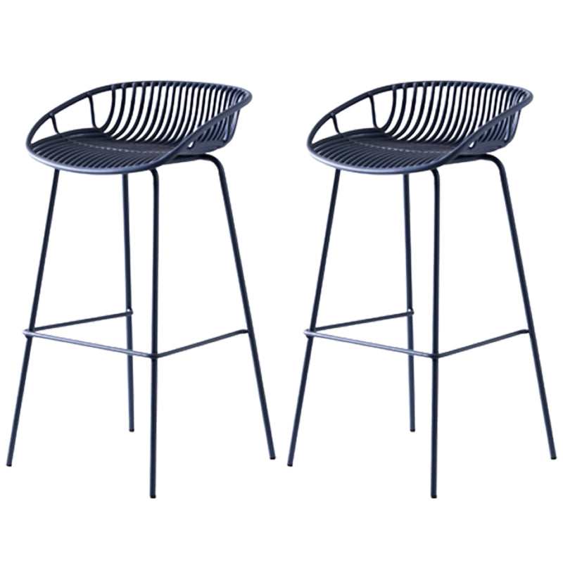 Contemporary Metal Barstool Plastic Stool in Matte Finish for Indoor