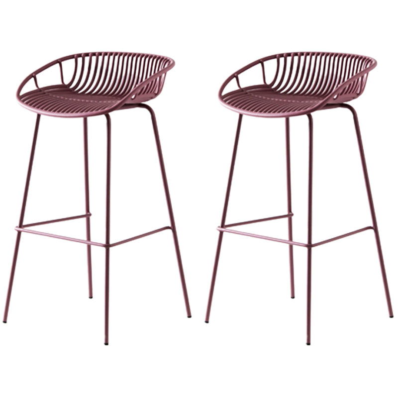 Contemporary Metal Barstool Plastic Stool in Matte Finish for Indoor