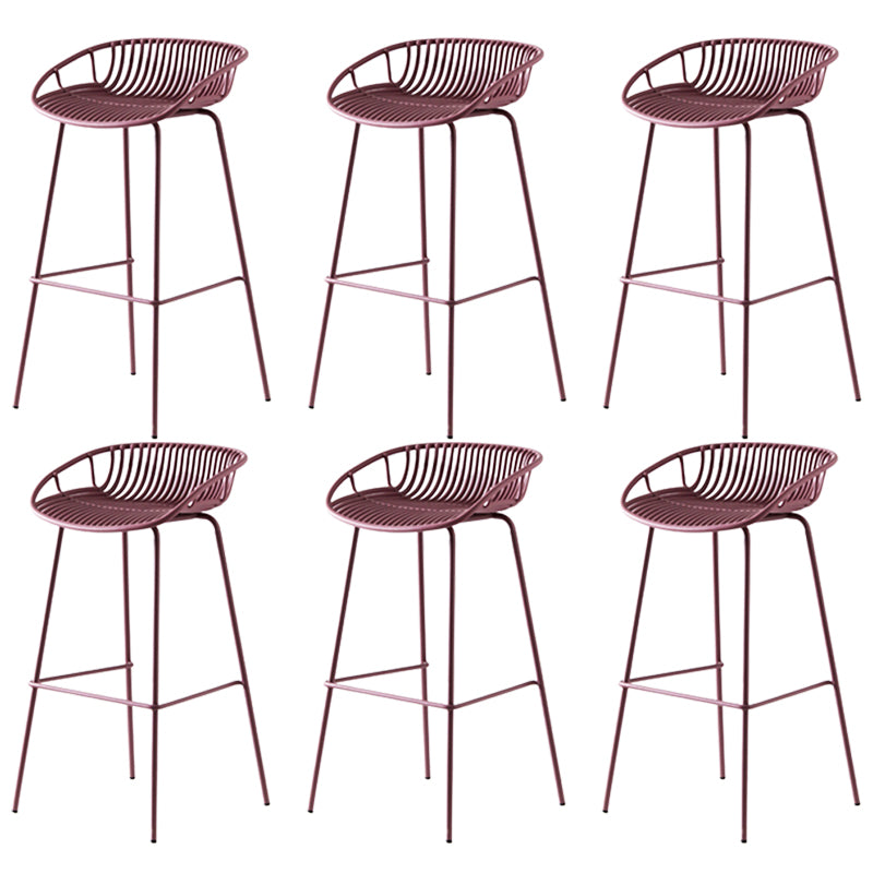 Contemporary Metal Barstool Plastic Stool in Matte Finish for Indoor