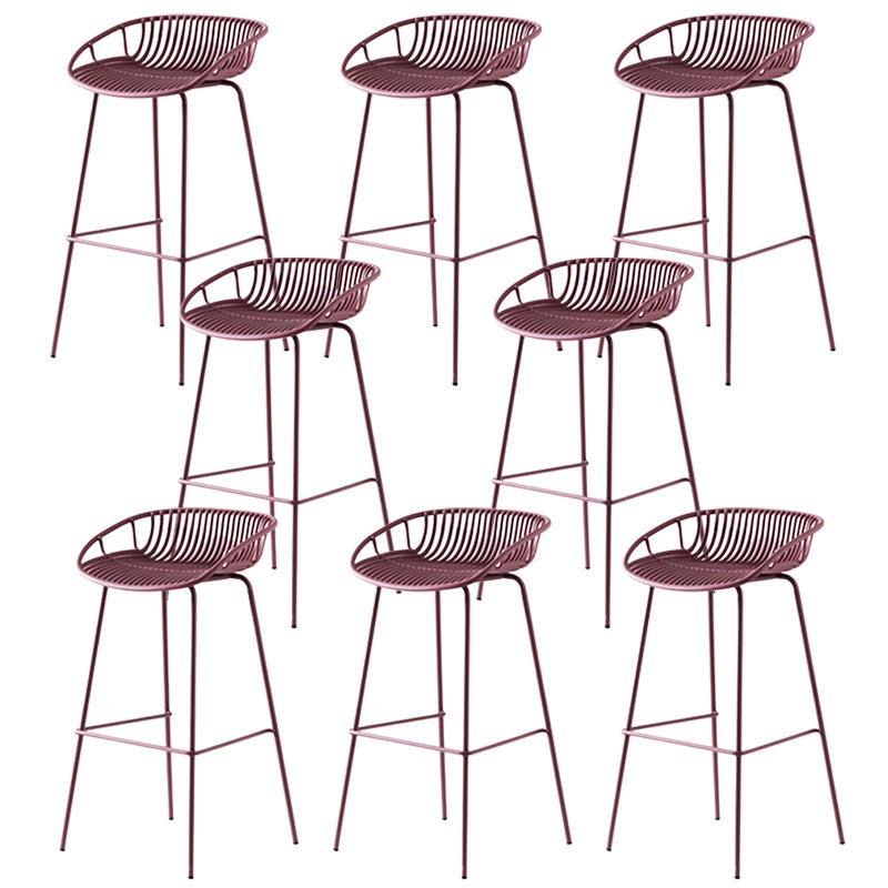 Contemporary Metal Barstool Plastic Stool in Matte Finish for Indoor