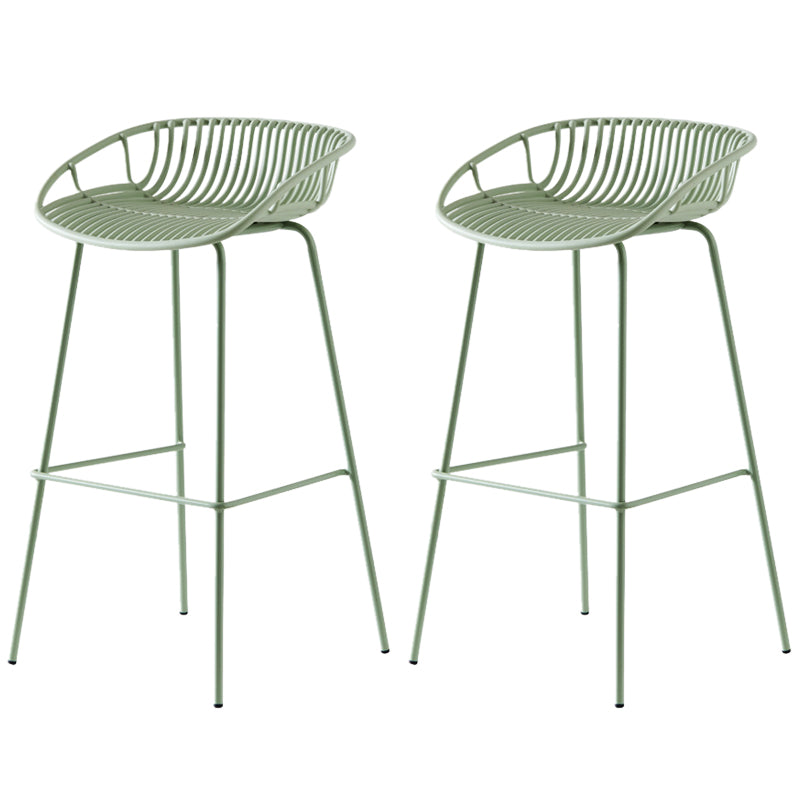 Contemporary Metal Barstool Plastic Stool in Matte Finish for Indoor