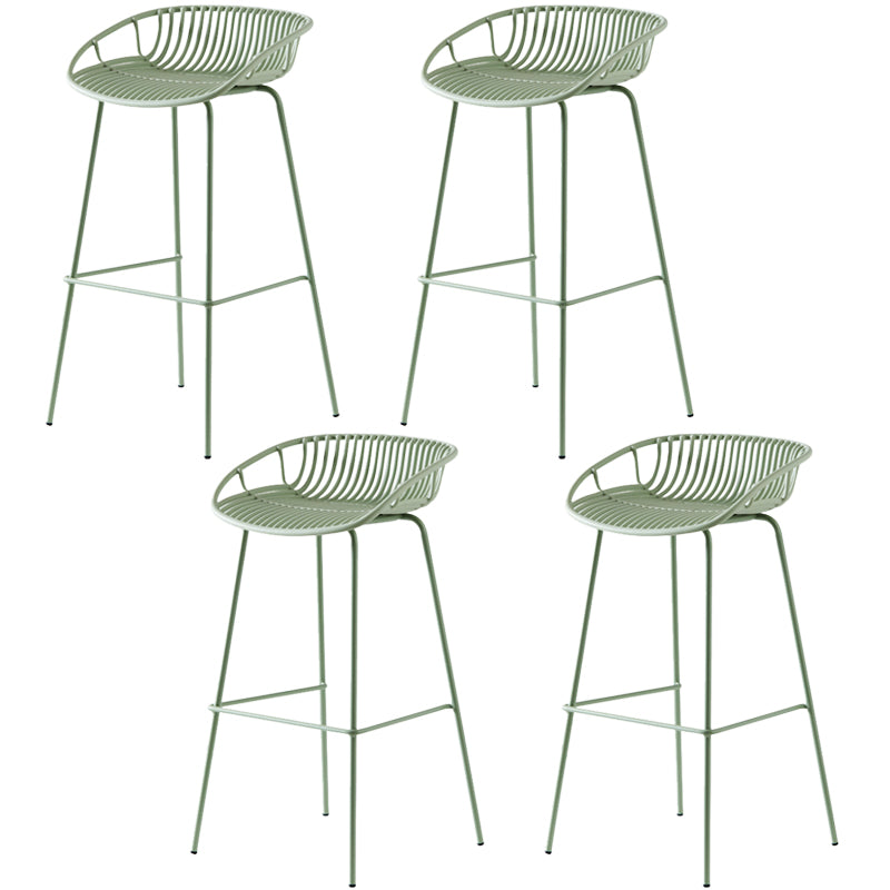 Contemporary Metal Barstool Plastic Stool in Matte Finish for Indoor