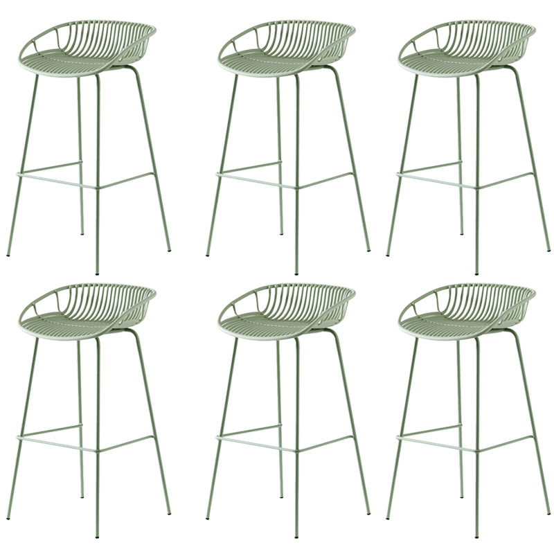 Contemporary Metal Barstool Plastic Stool in Matte Finish for Indoor