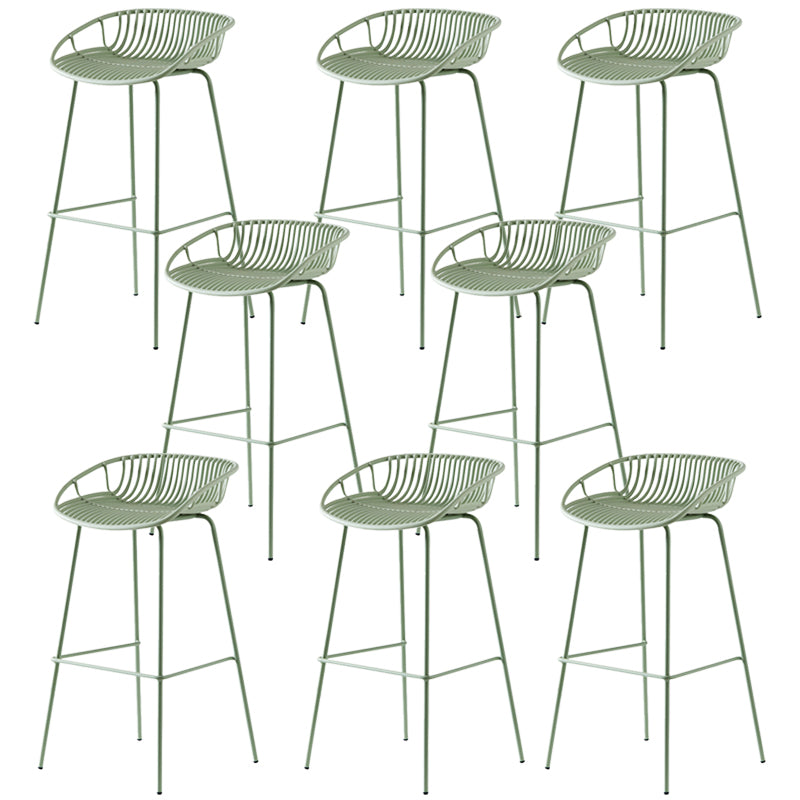 Contemporary Metal Barstool Plastic Stool in Matte Finish for Indoor