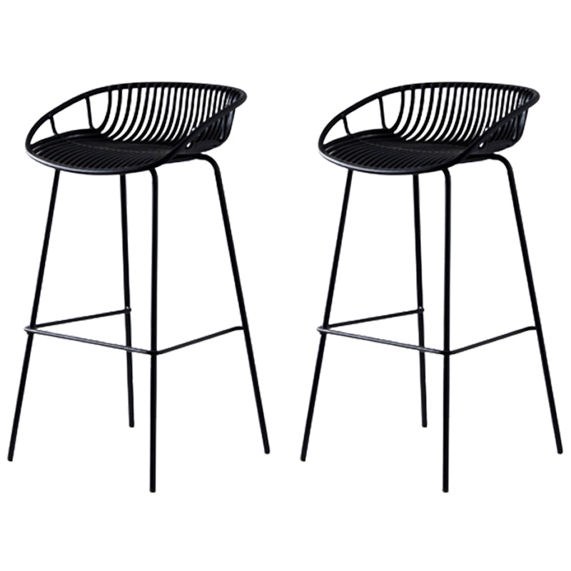 Contemporary Metal Barstool Plastic Stool in Matte Finish for Indoor