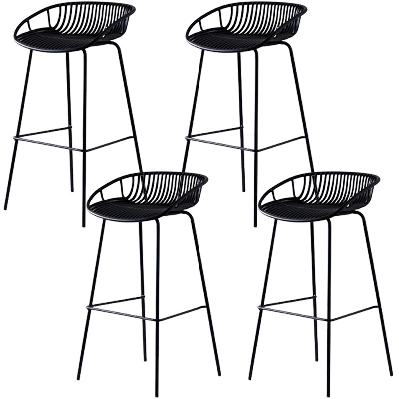 Contemporary Metal Barstool Plastic Stool in Matte Finish for Indoor