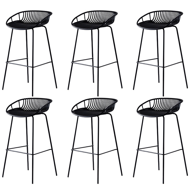 Contemporary Metal Barstool Plastic Stool in Matte Finish for Indoor