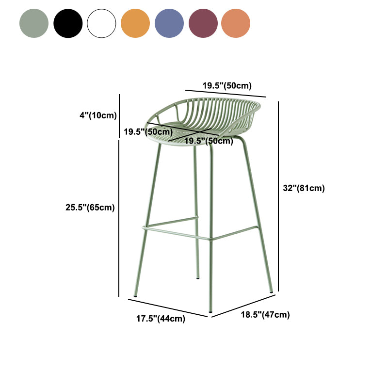 Contemporary Metal Barstool Plastic Stool in Matte Finish for Indoor