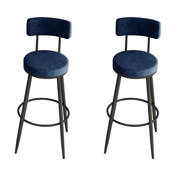 Modern Round Bar & Counter Stool Footrest Metal Counter Chair with Cushion