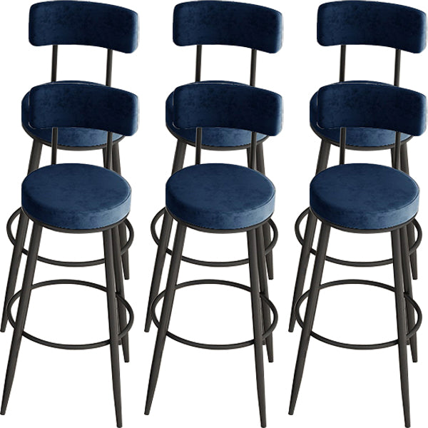 Modern Round Bar & Counter Stool Footrest Metal Counter Chair with Cushion