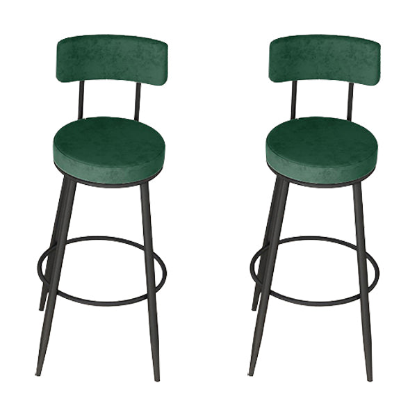 Modern Round Bar & Counter Stool Footrest Metal Counter Chair with Cushion