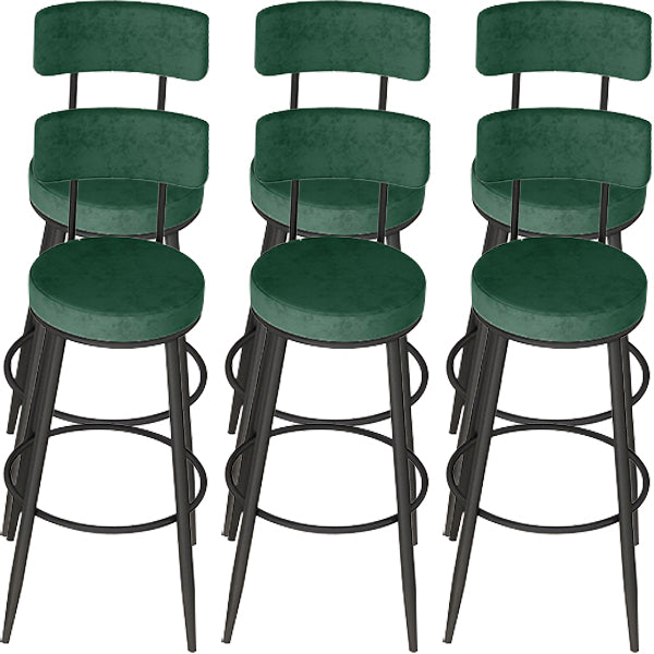 Modern Round Bar & Counter Stool Footrest Metal Counter Chair with Cushion