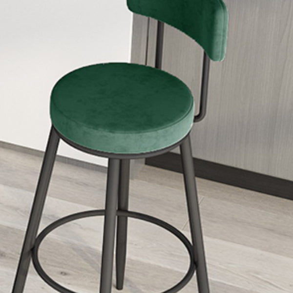 Modern Round Bar & Counter Stool Footrest Metal Counter Chair with Cushion