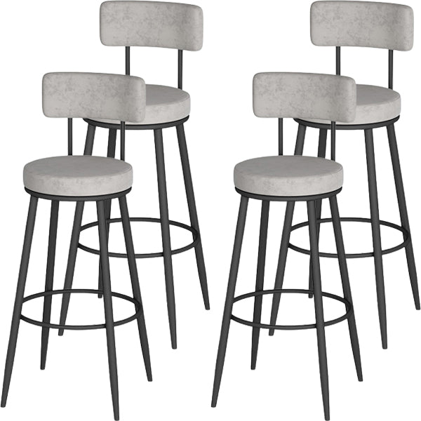 Modern Round Bar & Counter Stool Footrest Metal Counter Chair with Cushion