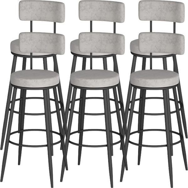 Modern Round Bar & Counter Stool Footrest Metal Counter Chair with Cushion