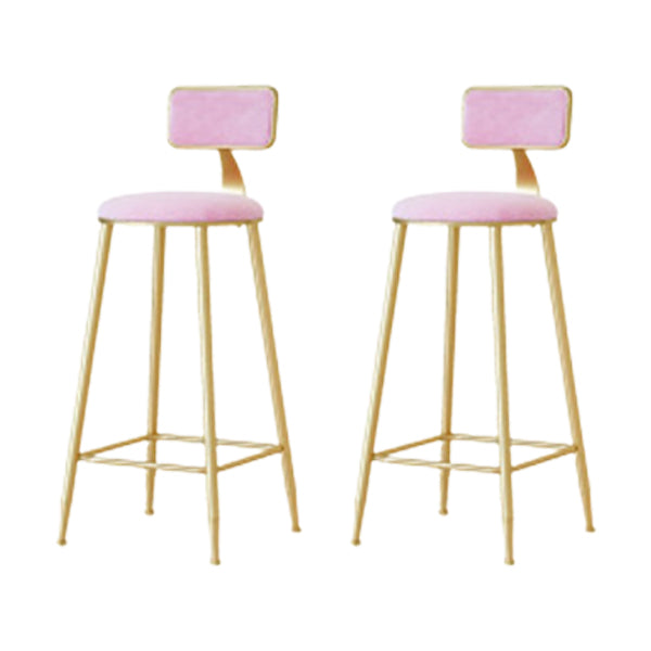 Glam Low Back Counter Stool Round Upholstered Counter Height Stool for Shop