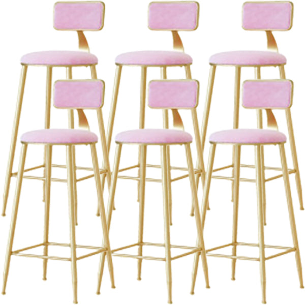 Glam Low Back Counter Stool Round Upholstered Counter Height Stool for Shop