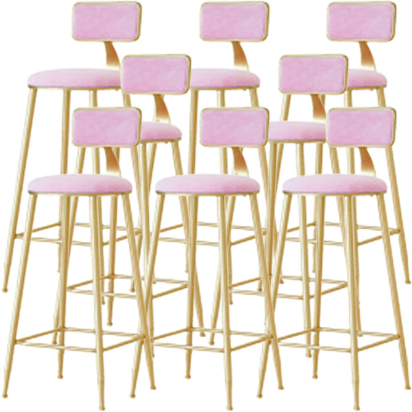 Glam Low Back Counter Stool Round Upholstered Counter Height Stool for Shop