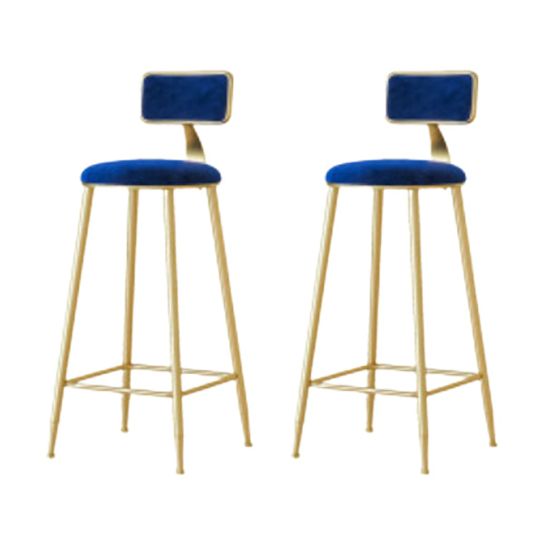 Glam Low Back Counter Stool Round Upholstered Counter Height Stool for Shop