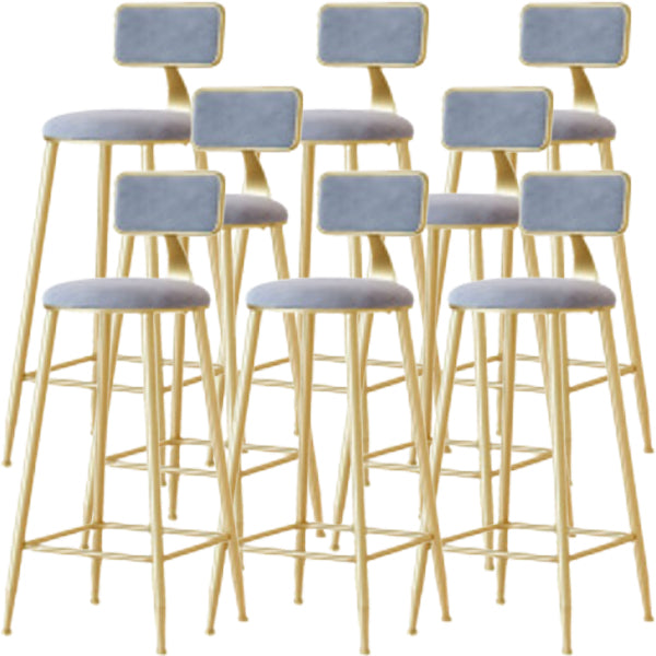 Glam Low Back Counter Stool Round Upholstered Counter Height Stool for Shop