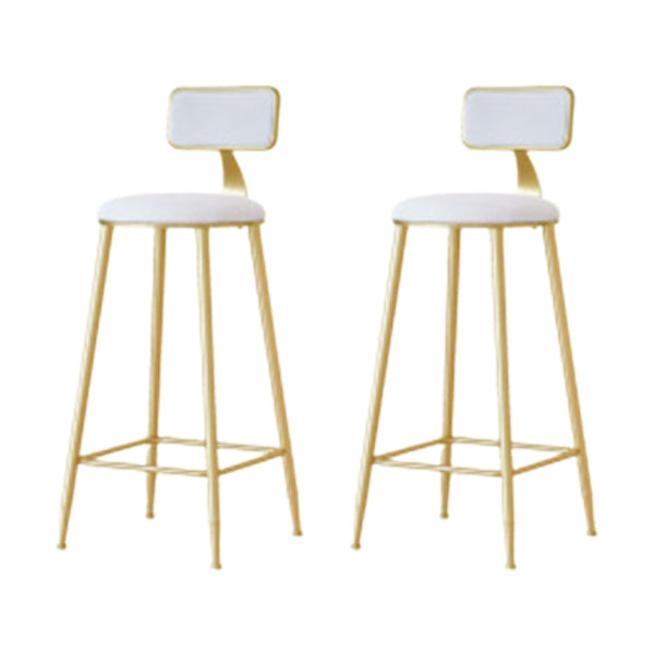 Glam Low Back Counter Stool Round Upholstered Counter Height Stool for Shop