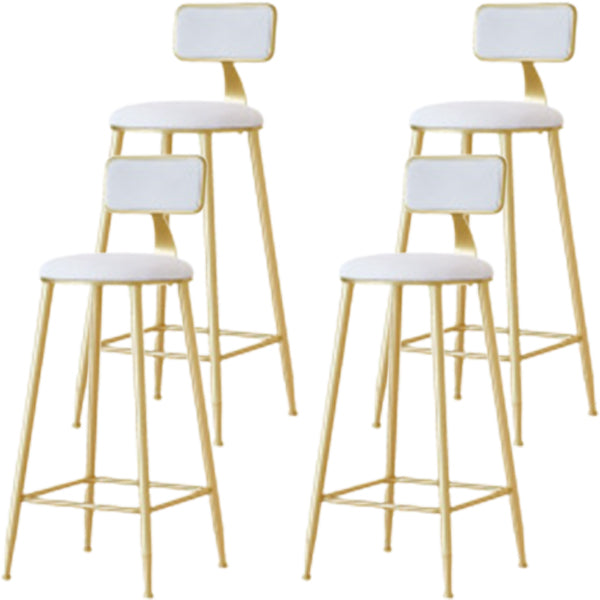 Glam Low Back Counter Stool Round Upholstered Counter Height Stool for Shop