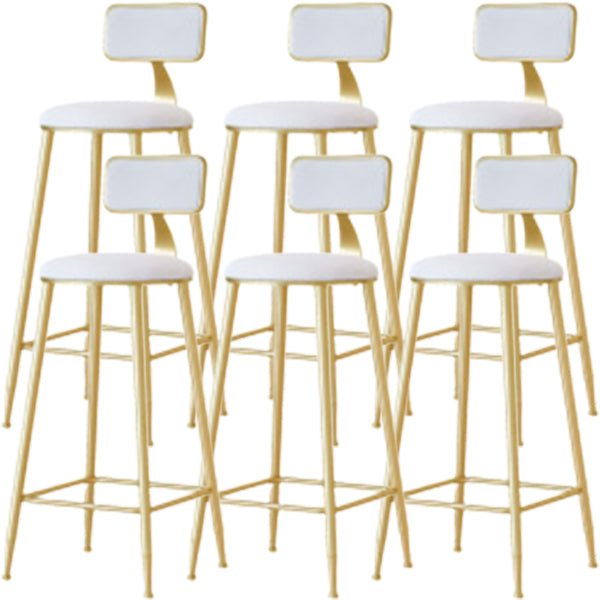Glam Low Back Counter Stool Round Upholstered Counter Height Stool for Shop
