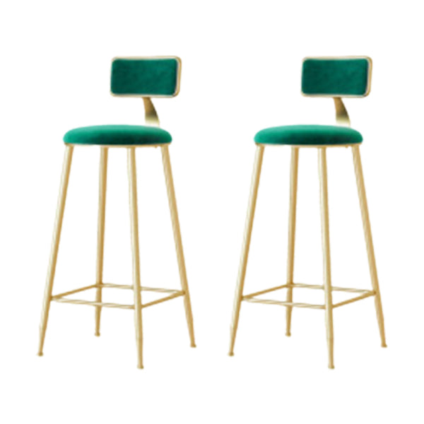 Glam Low Back Counter Stool Round Upholstered Counter Height Stool for Shop