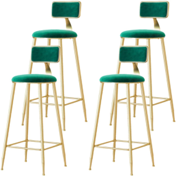 Glam Low Back Counter Stool Round Upholstered Counter Height Stool for Shop