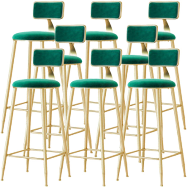 Glam Low Back Counter Stool Round Upholstered Counter Height Stool for Shop