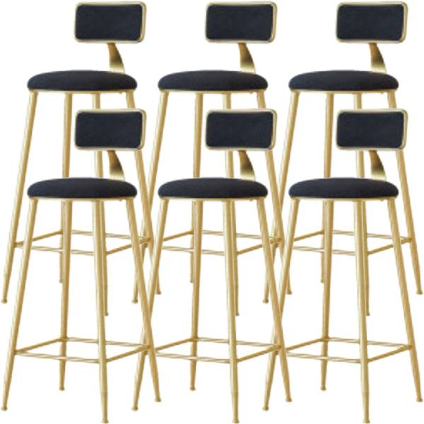 Glam Low Back Counter Stool Round Upholstered Counter Height Stool for Shop