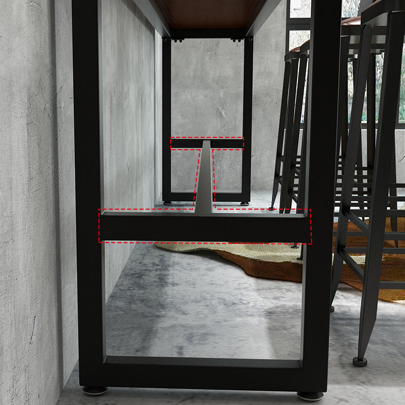 Industrial 1/5/9 Pieces Bar Table Set Rectangle Pine Wood Counter Table with Stools