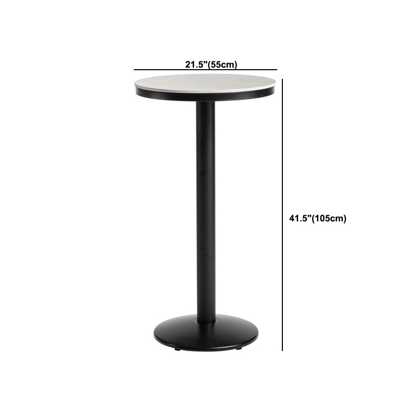 Industrial Style Gray Stone Top Bar Table Set 1/2/3 Pieces Counter Table with High Stools