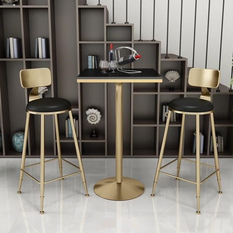 Modern Marble Counter Height Set 1/2/3/5 Pieces Shop Fixed Table Bar Set